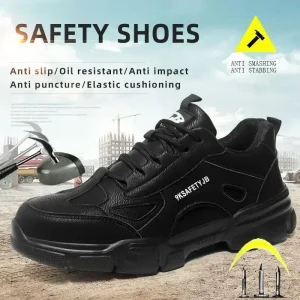 Moda Uomo Scarpe da ginnastica da lavoro Scarpe antinfortunistiche antiforatura Scarpe da uomo con punta in acciaio Stivali di protezione di sicurezza Nuove scarpe da trekking all'aperto 37-48 1