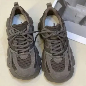 Scarpe da ginnastica per papà foderate in pile da donna Suola spessa Scarpe sportive casual Autunno Inverno Nuovo stile Scarpe di tela mostro versatili 1