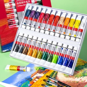 Winsor & Newton Pittura a olio colorata professionale 12/18/24 colori Tubo da 12 ml Pigmenti per pittura fine per artisti Studenti Rifornimenti d'arte 1