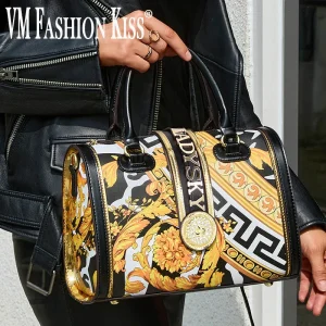 2025 Borsa a mano da donna Borsa a mano classica con motivo geometrico Borse con cuscino di grande capacità Borsa a tracolla messenger in microfibra da donna 1