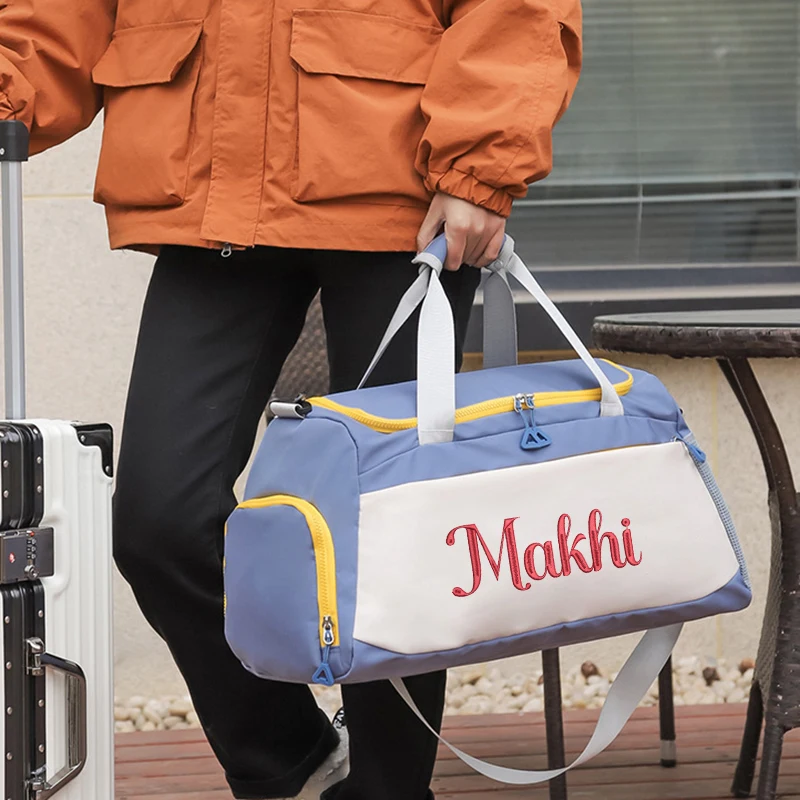 Borsa sportiva e fitness con separazione asciutta e bagnata, borsa di grande capacità, borsa portaoggetti multifunzionale a spalla singola 4