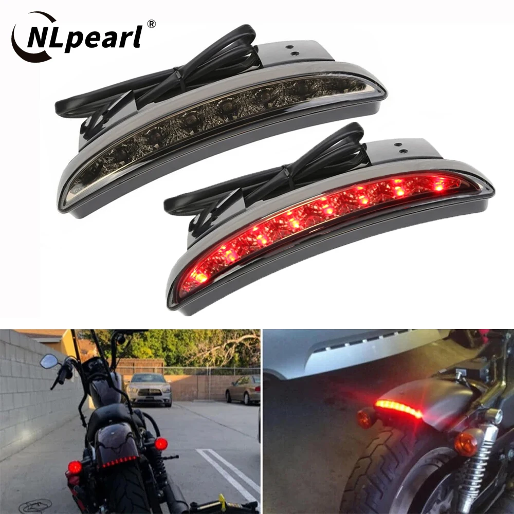Parafango posteriore per moto Tailling Edge LED rosso freno targa fanale posteriore stop luce di marcia indicatore di direzione per Moto Harley 1