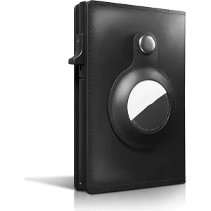 Portafoglio Smart AirTag da uomo Portafoglio minimalista in pelle con porta AirTag con porta carte con blocco RFID 1
