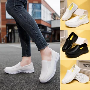 Scarpe da ginnastica leggere alla moda da donna: bianche alla moda, nere, scarpe casual, suole in Eva, parte superiore in pelle artificiale, adatte per l'uso quotidiano all'aperto e al chiuso, scarpe da donna per tutte le stagioni 1