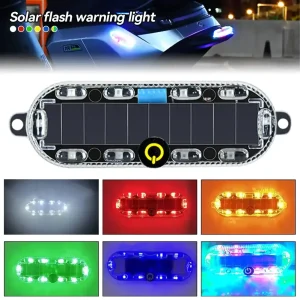 Nuova luce di avvertimento a LED per mortorcycle a energia solare Fanale posteriore per giro notturno per auto Luce stroboscopica anti-posteriore per bicicletta elettrica per moto 1