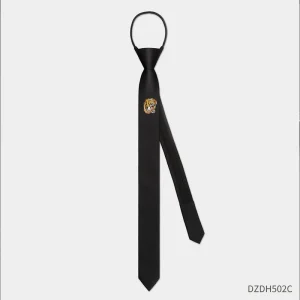 Cravatta da uomo con motivo ricamato nero di alta qualità Versione coreana Decorazione della camicia 5CM Cravatta sottile stretta casual stile college 1