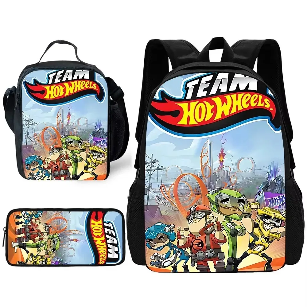 Set di pezzi per la scuola per bambini, zaino per auto con ruote calde, borse per il pranzo, borse per matite, borse per la scuola per ragazzi e ragazze, miglior regalo 1