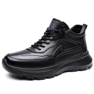 Scarpe invernali in pelle da uomo nuova moda peluche caldo confortevole antiscivolo scarpe da lavoro in cotone stivali da neve casual da esterno per le vacanze 1