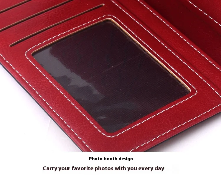 Nuovo portamonete scavato alla moda per borsa per telefono in pelle oleosa da donna, borsa lunga con cerniera, portamonete Portafoglio da donna triplo piega 6