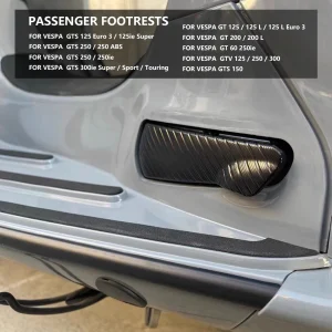 Nuovi poggiapiedi posteriori per passeggero moto pedane estese pedane accessori per Vespa GT 60 GTS GTV 125 150 200 250 300 300ie 1