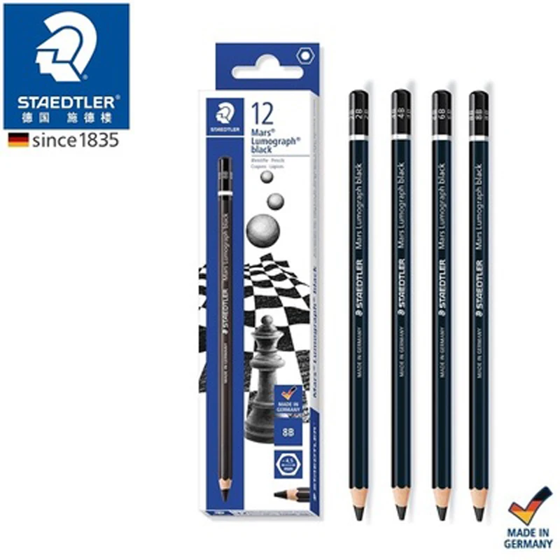 12 pcs Staedtler 100B matita matite da disegno professionali matite per schizzi per studenti matita a carbone forniture per ufficio di cancelleria per la scuola 1