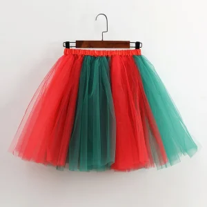 Gonna gonfia in rete per adulti Costume in tulle a blocchi di colore Abbigliamento da prestazione Abbigliamento cosplay Gonne giocose Produttore cinese 1