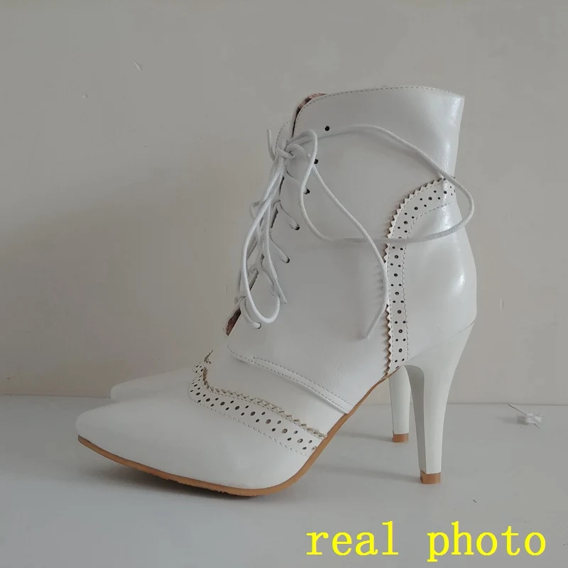 SIMLOVEYO Scarpe da donna Stivali da donna di alta qualità mujer Botas Scarpe Stivaletti da donna Punta a punta PU Stringate Scarpe casual Vendita calda 4