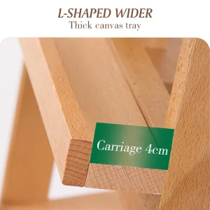 Cavalletto piatto pieghevole in faggio con vassoio per cassetti Supporto per pittura a olio Cavalletto per tavolo da disegno per bambini Schizzo Pittura a olio 1