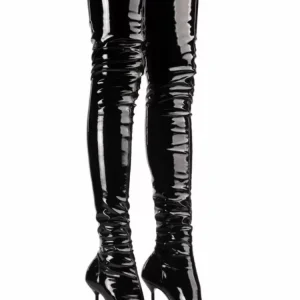 Autunno e inverno nuovi tacchi alti slim fit da donna, stivali alti al ginocchio, stivali a gamba sottile elastici a punta da donna, stivali lunghi 1