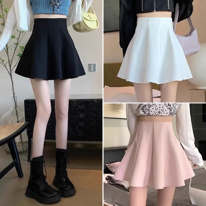 Gonna nera donna primavera 2024 nuovo Mini abito gonna ombrello gonfio alla moda gonna A trapezio dimagrante A vita alta 1