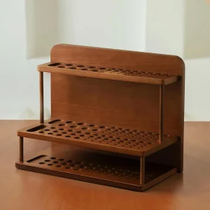Organizer per pennelli in legno di noce – Supporto da scrivania per conservare pennelli e strumenti artistici, ideale per forniture d'arte, artigianato, decorazioni per studio e ufficio domestico 1