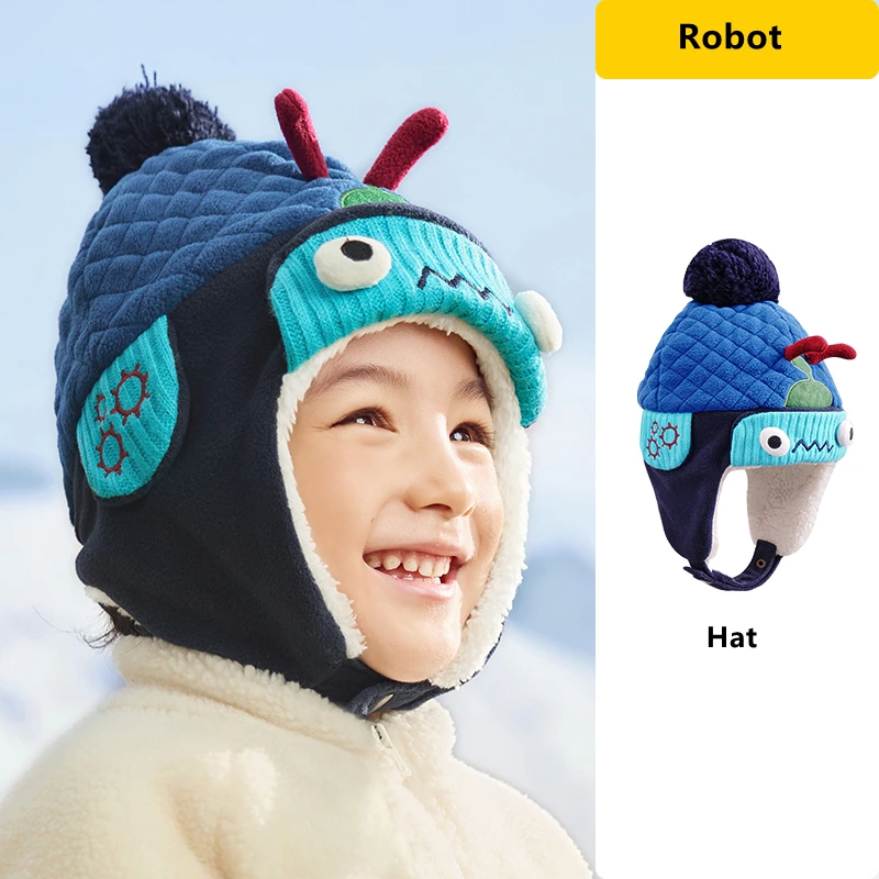 Dinosauro del fumetto Unicorno Bambini Cappello caldo Sciarpa Set Bambini Autunno Inverno Cappello Berretto morbido Cappello di protezione per le orecchie Per le ragazze dei ragazzi 6