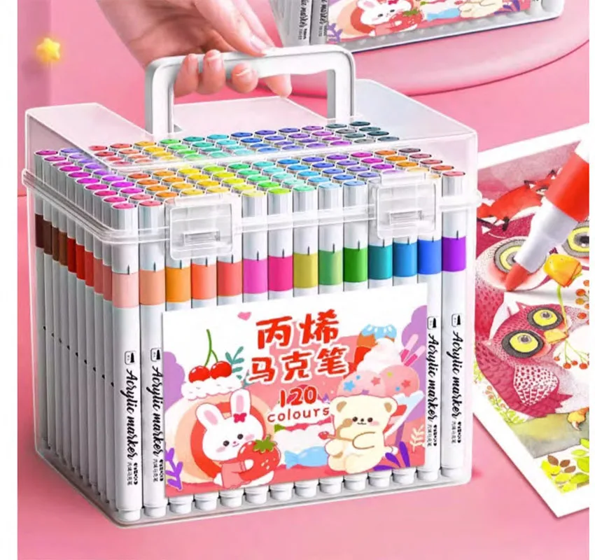 Pennarello acrilico ad asciugatura rapida Pigmento di protezione ambientale a 80 colori Penna artistica impermeabile multicolore Penna colorata fai da te Regalo per studenti 2