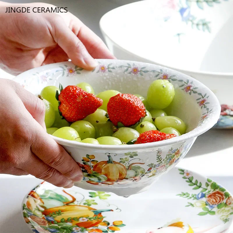 Creativo zucca modello coniglio stoviglie stile giardino piatto in ceramica casa carino piatto da pranzo insalatiera accessori da cucina 2