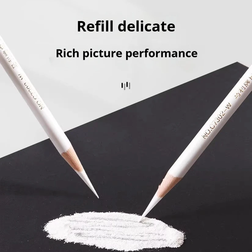 Set di matite a carboncino bianco 3/6/12 pezzi Matite per evidenziare schizzi per disegnare schizzi ombreggiatura miscelazione Forniture per artisti principianti 5