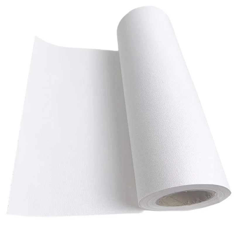 Rotolo di tela di cotone da 5 m/rotolo, bianco vuoto specializzato adatto per pittura a olio, pigmenti acrilici, 27,37,47,,57,67,77,87 cm di larghezza, HB-02 1