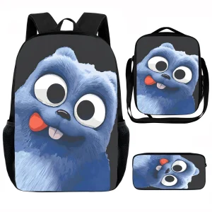 Zaino scolastico per bambini G-grizzy e L-lemmings con borse per il pranzo, borse per matite, borse scolastiche per ragazzi e ragazze, miglior regalo 1