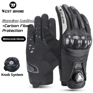 Guanti da ciclismo in pelle WEST BIKING Touch Screen guanti da bici da strada MTB antiscivolo guanti da moto E-Bike comodi E traspiranti 1