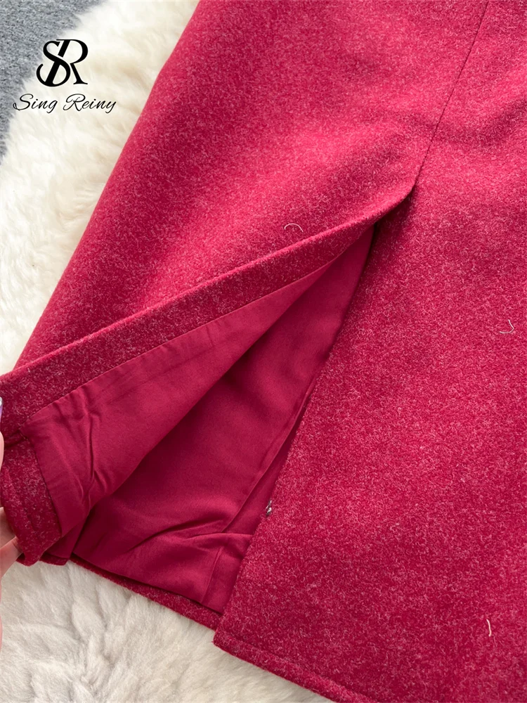 SINGREINY Gonna lunga sexy divisa francese Inverno Vita alta Sottile Spessore Streetwear Office Ladies 2025 Autunno Vintage Gonna aderente 6