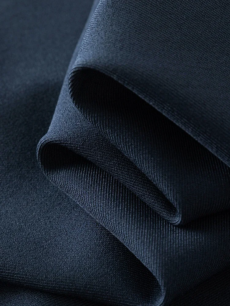 FSLE 2025 Nuove donne di arrivo Cerniera in vita Office Lady Elegante gonna grigia Design a pieghe Gonna lunga di colore blu navy Abiti quotidiani 4