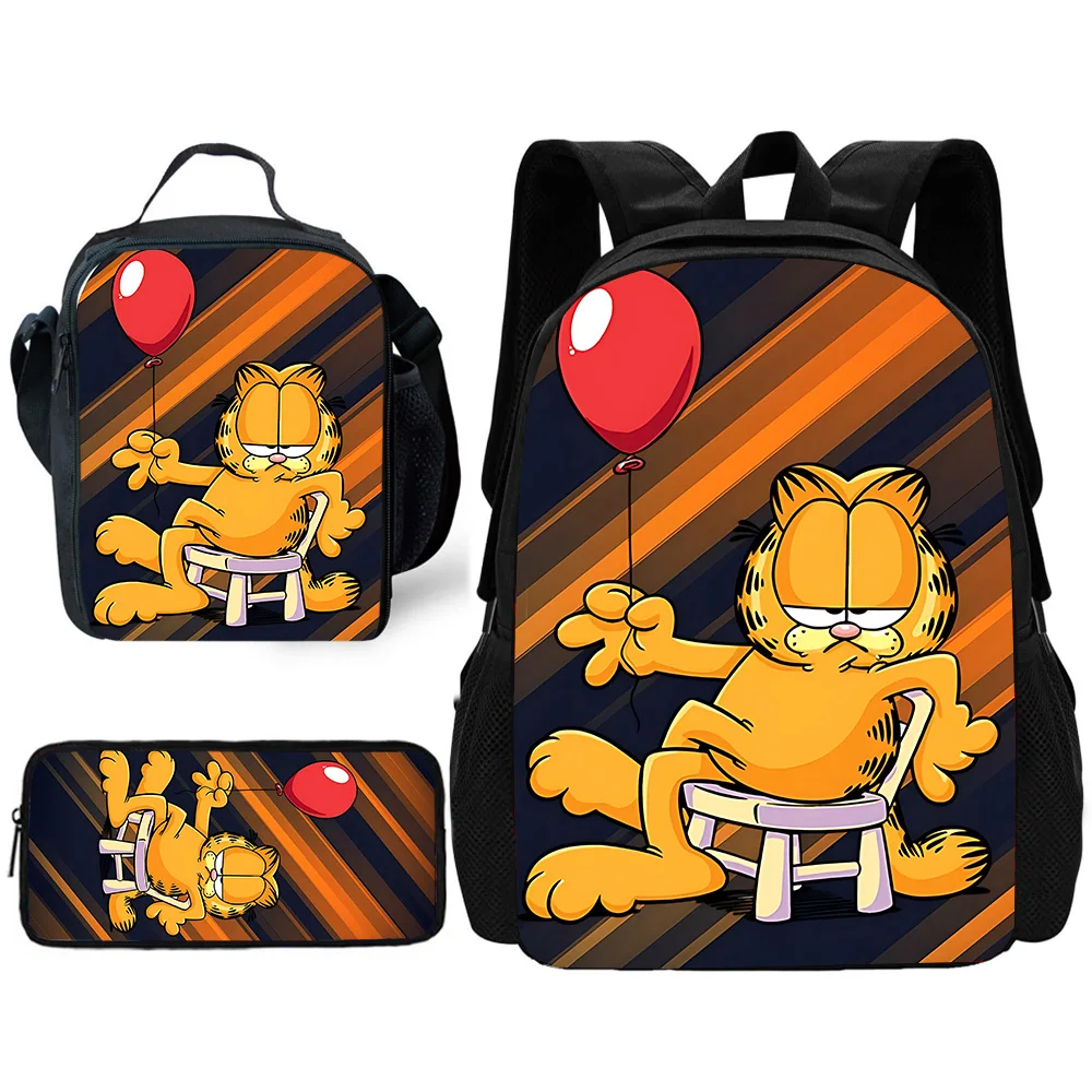 set da pezzi Simpatico anime per G-Garfields Zaino scolastico per bambini con borse per il pranzo, borse per matite, borse per la scuola per ragazzi e ragazze, miglior regalo 2