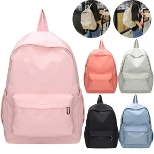 Borsa a tracolla in tinta unita Preppy zaino da scuola in Nylon borsa da scuola bianca per adolescenti coreani zaino da viaggio sportivo per donna 1