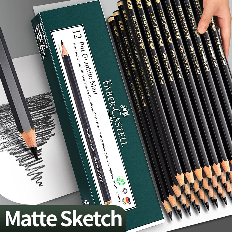 Faber-Castell 8/12pcs Set Matte Sketch Pencil Art Graphite per schizzo Black Lead Writing Drawing matite di grafite forniture 1
