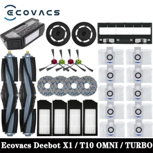 Ecovacs Deebot X1/ T10 OMNI / TURBO Accessori Parti per aspirapolvere robot Mop Sacchetto per la polvere Filtro Hepa Spazzola laterale principale Pattumiera 1