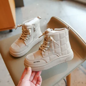 Stivali invernali per bambini Suola antiscivolo foderata in cotone caldo per interni ed esterni 1