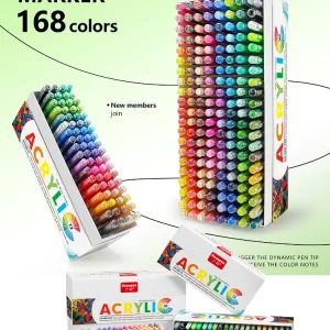 GuangNa 586 Pennarello acrilico liquido dritto lucido 72/168 Colori Pittura artistica Graffiti Penna neutra manuale Grande capacità 1