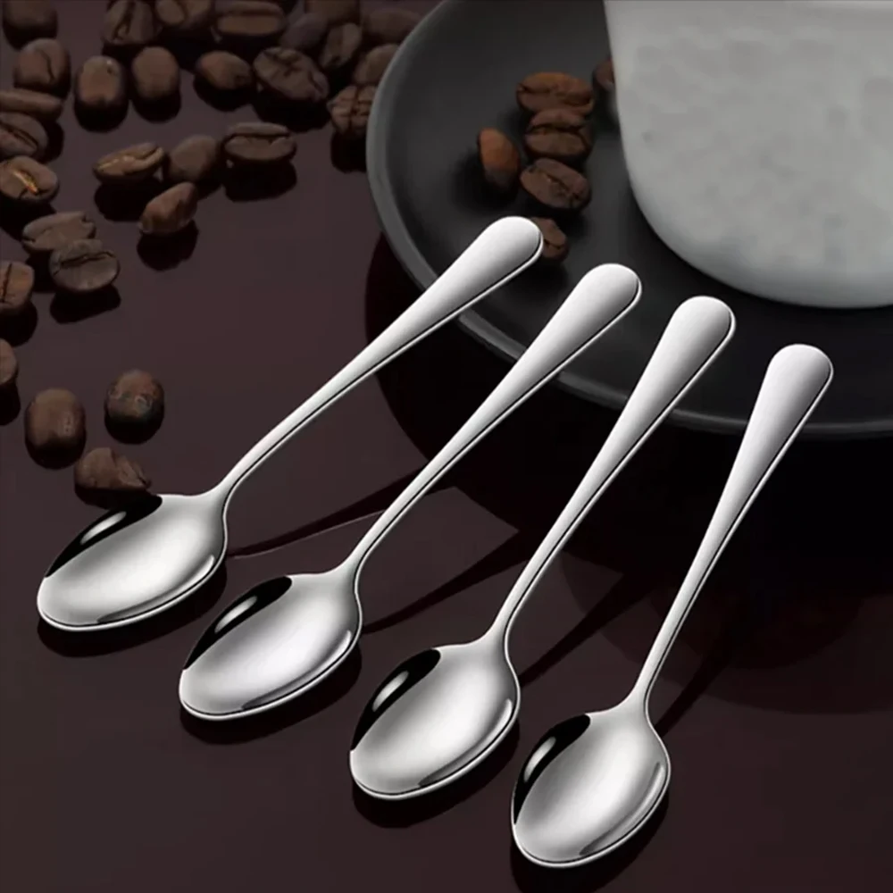 6/12/24PCS Cucchiaio da tè in acciaio inossidabile Set di posate Cucchiaio da caffè creativo per torta gelato Dessert Scoop Stoviglie Set di stoviglie 1