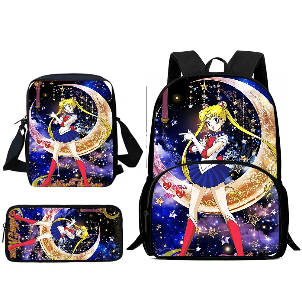 Zaini per bambini Cartoon Magic Sailors Moons Borsa a tracolla Astuccio per matite Borse da scuola per alunni di grande capacità per ragazzi e ragazze Miglior regalo 1