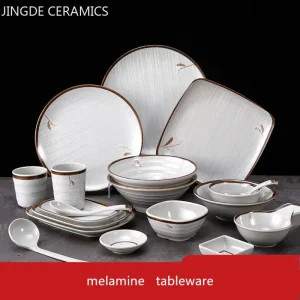 1pc stoviglie in melamina in stile giapponese ciotola per Ramen per uso domestico non facilmente rotte piatti per la cena in plastica accessori da cucina 1