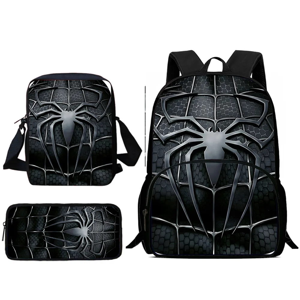 Set da pezzi anime Spiders-man Zaini per bambini Borsa a tracolla Astuccio per matite Borse da scuola per alunni di grande capacità per ragazzi e ragazze Miglior regalo 3