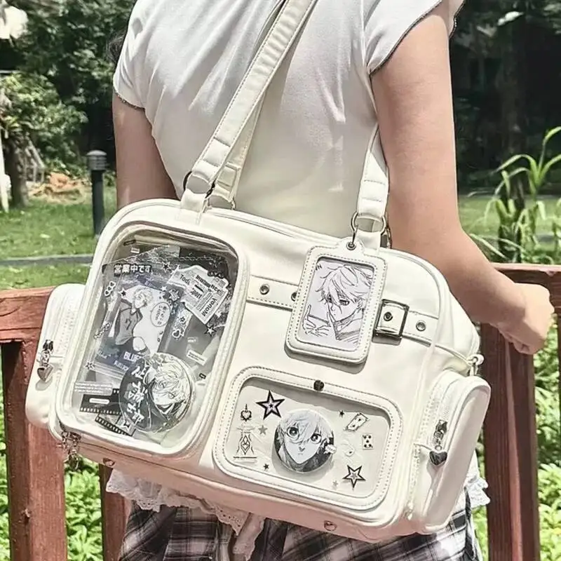 Nuovo Y2K carino Ita borsa da concerto borsa a tracolla di grande capacità Lolita Girl zaino trasparente borsa a tracolla casual con display distintivo fai da te 6