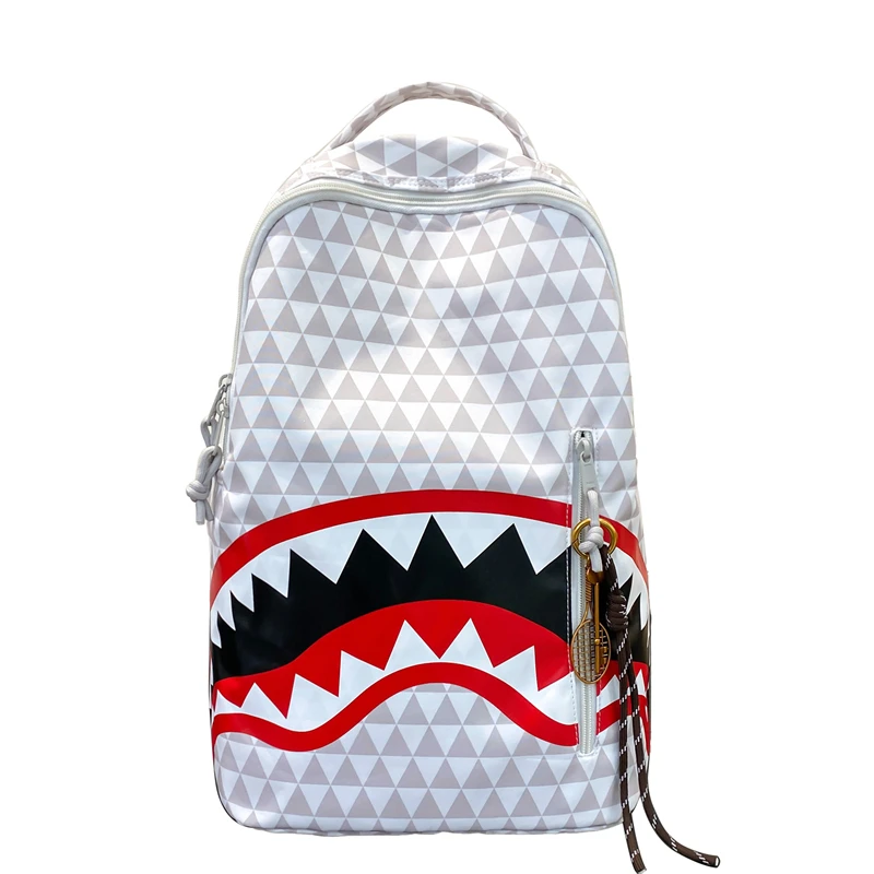 Nuovo elegante zaino con stampa graffiti di squalo per adolescenti, versatile, versatile, alla moda quotidiana, per campus, borsa per laptop, mochilas de hombre сумка 2