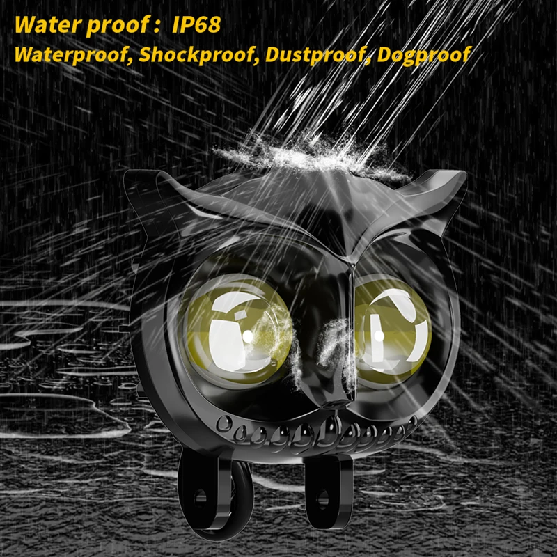 Faro principale per motocicli Faretto per auto Dual Color Gufo Fendinebbia per auto Scooter Lampada ausiliaria Accessori per moto Luci 4