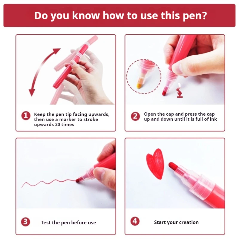 Penna per pittura a colori bellissimi in metallo acrilico, pratica di calligrafia multifunzione, penna speciale per studenti 6