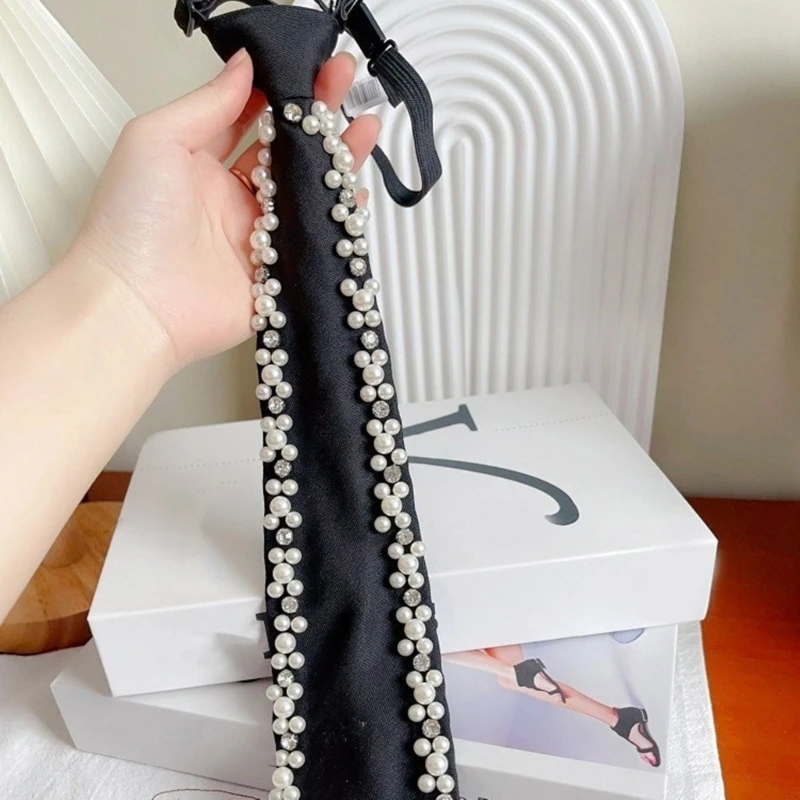 Cravatta regolabile in seta decorata con perle eleganti fatte a mano per eventi formali, riunioni d'affari all'ingrosso 5