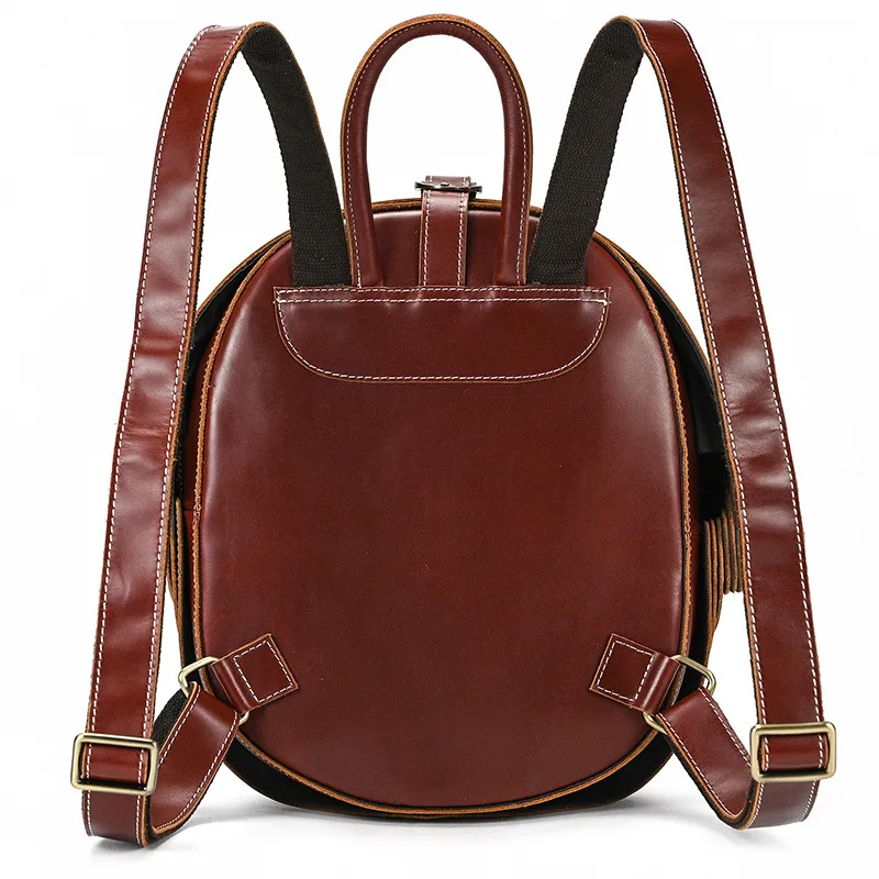 Caratteristica Zaino in pelle vintage Uomo Donna Zaino da viaggio dal design unico Zaino scarabeo in pelle di cavallo pazzo retrò Antifurto 3