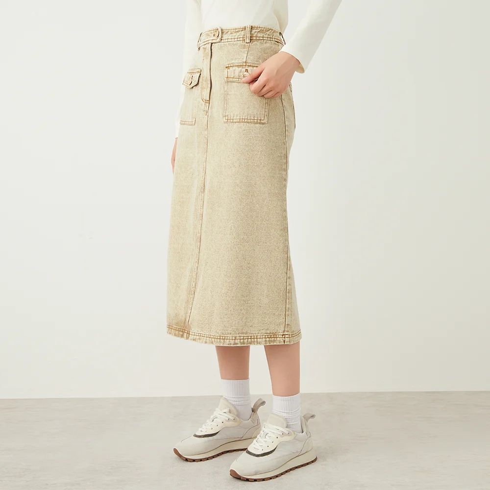 K2261W gonne lunghe in puro cotone di alta qualità da donna di lusso per gonne Jeans denim da donna 3