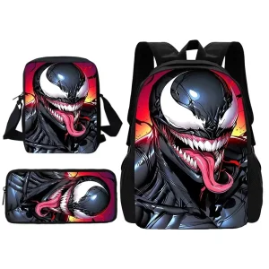 Zaino per la scuola Venom per bambini con borsa a tracolla Borse per matite Borse da scuola per ragazzi e ragazze Miglior regalo 1