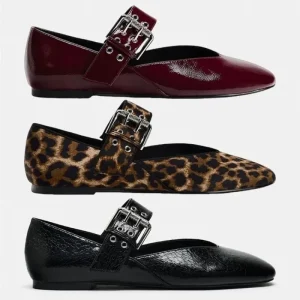 Nuove donne bocca stampa vestito ballerine appartamenti scarpe autunno donna leopardo retrò mocassini leopardo floreale Mary Jane scarpe femminili 1