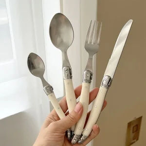 Stoviglie vintage Coltello da bistecca Forchetta Cucchiai Cucchiaino Posate Posate da ristorante in acciaio inossidabile Set da pranzo Stoviglie da cucina 1